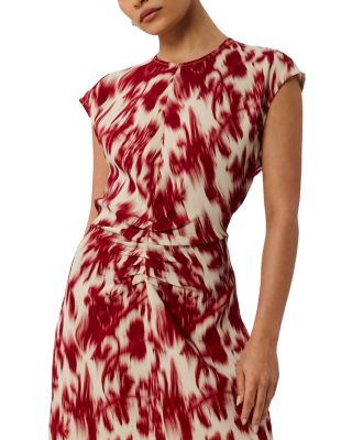 Petites Blurred Floral Crepe Dress