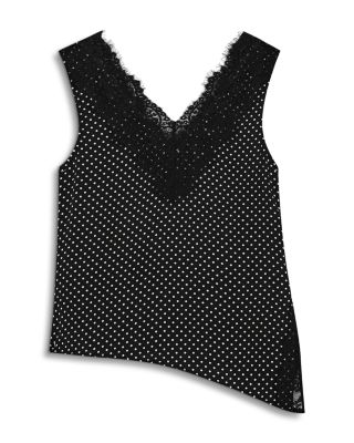 Mini Spot Lace Trim Top