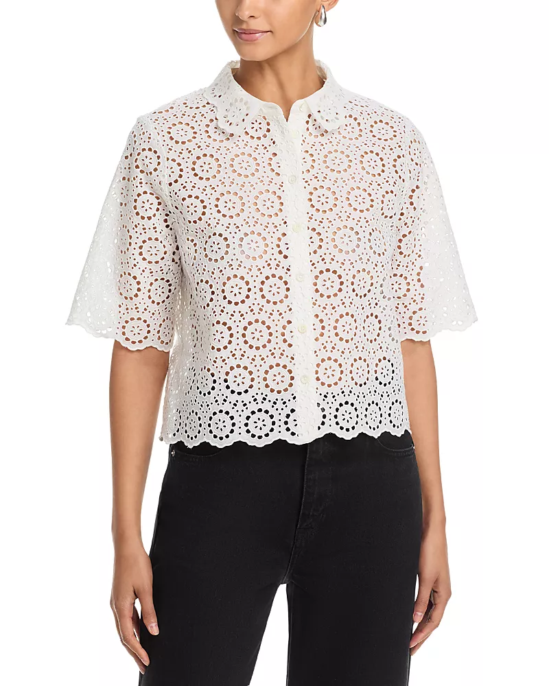 Frame The Petal Eyelet Blouse
