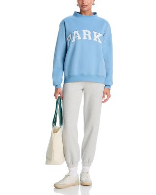 Sky White Varsity Mock Neck Sweatshirt