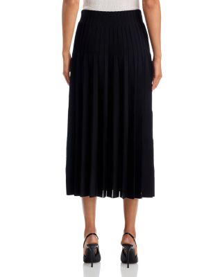 Pleated Pull On Knit Skirt