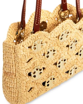 Raffia Embellished Shoulder Bag