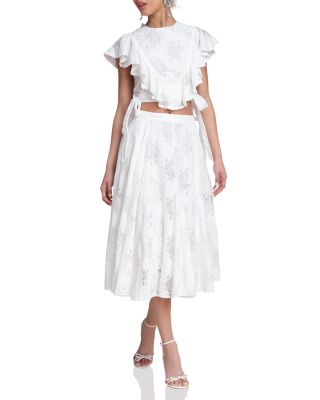 Lace Ruffle Top with Side Bows