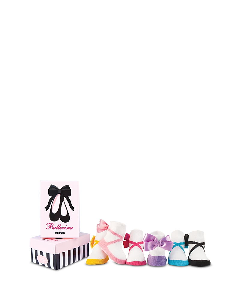 Trumpette Girls' Ballerina Flat Bootie Socks, 6 Pack - Baby