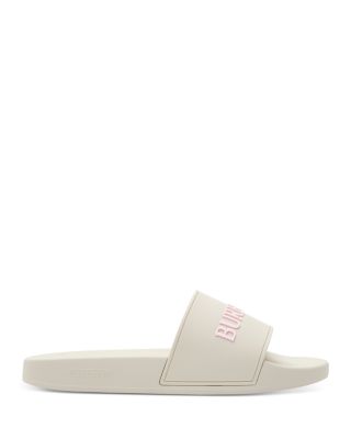 Women's Furley Beige Logo Slide Sandals 