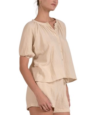 Short Sleeve Shirt Swim Cover-Up