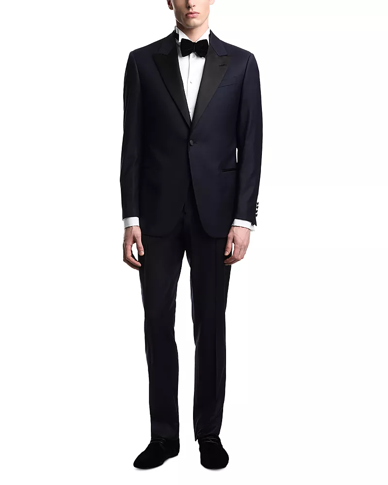 Emporio Armani G Line Regular Fit Single Breasted Peak Lapel Tuxedo in Virgin Wool