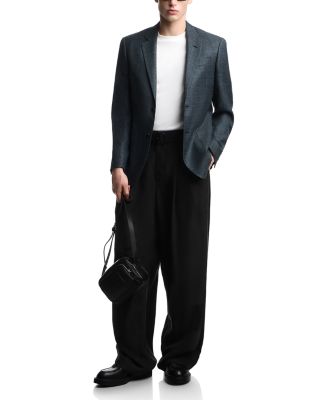 G Line Deco Regular Fit Single Breasted Notch Lapel Jacket in Wool & Silk Blend