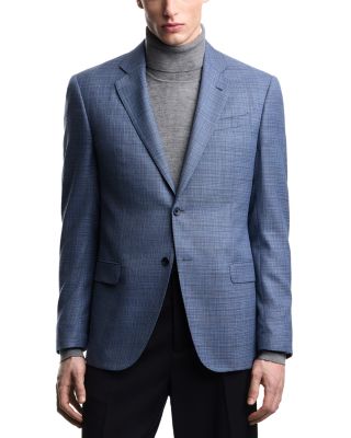 G Line Regular Fit Single Breasted Notch Lapel Jacket in Super 130s Wool