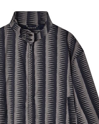 Blouson Two Tone Jagged Motif Jacket