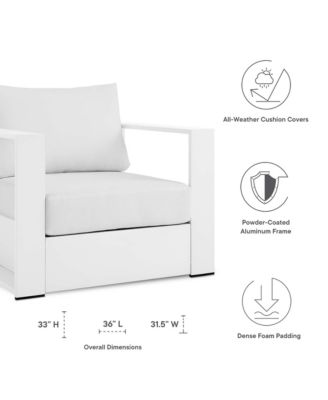  Tahoe Outdoor Patio Powder-Coated Aluminum Armchair, Set of 2