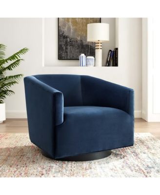 Twist Accent Lounge Performance Velvet Swivel Chair