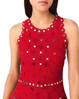 Crochet Dress with Mirror Embellishments