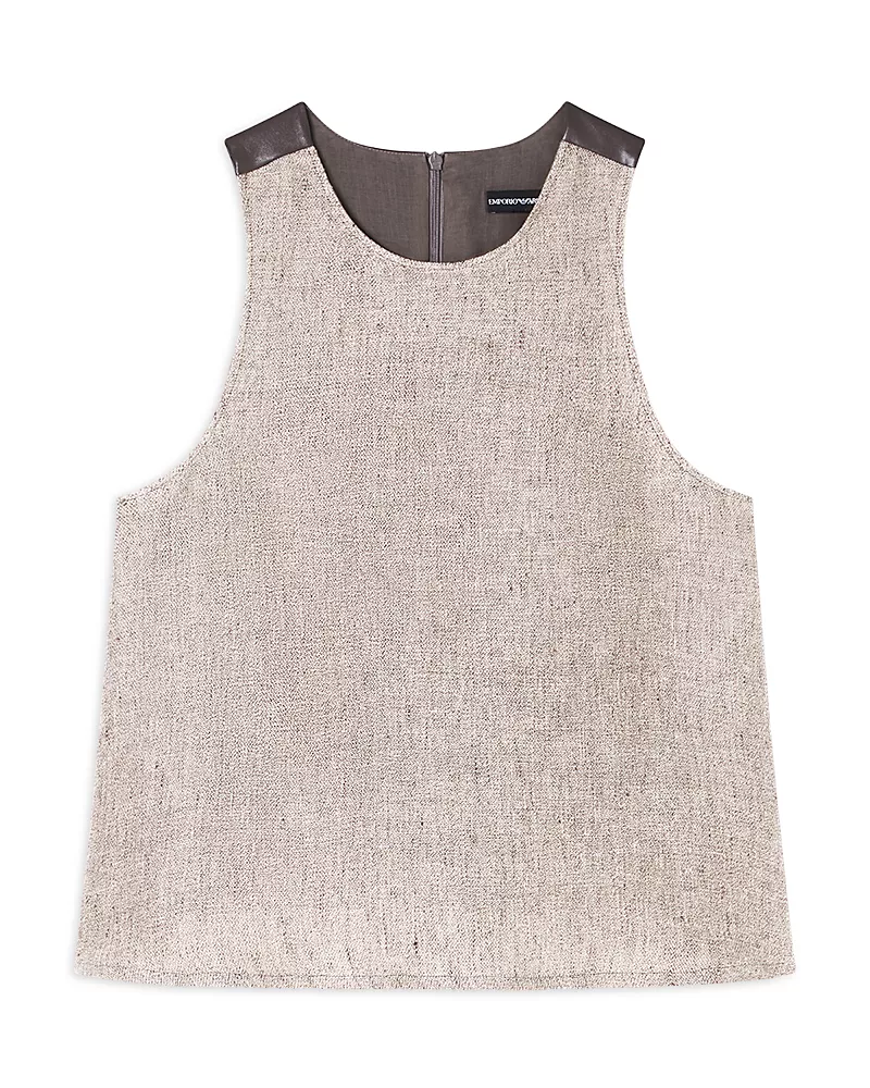 Emporio Armani Heavy Canvas Linen Sleeveless Shirt