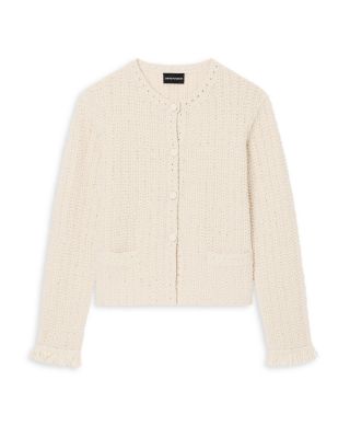 Fringe Trim Knit Jacket