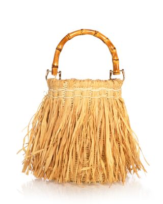 Fringed Straw Bucket Bag - Exclusive 