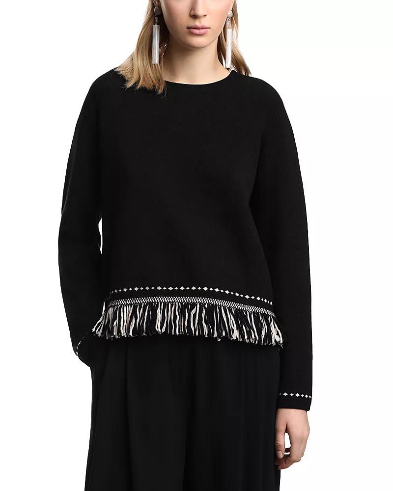 Emporio Armani Fringe Hem Sweater