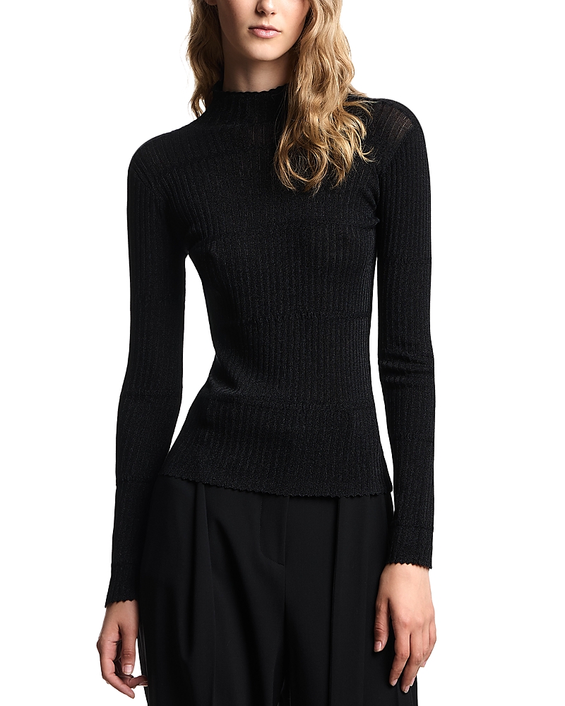 Emporio Armani Shimmer Rib Turtleneck Sweater