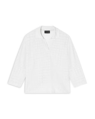 Jersey Jacquard Polo Top