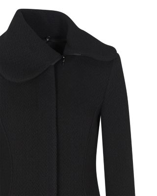 Detachable Collar Tricot Effect Coat