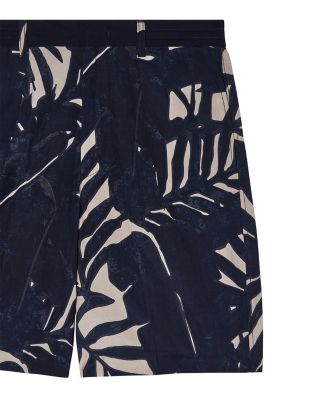 Bermuda Palm Leaf Linen Blend Shorts