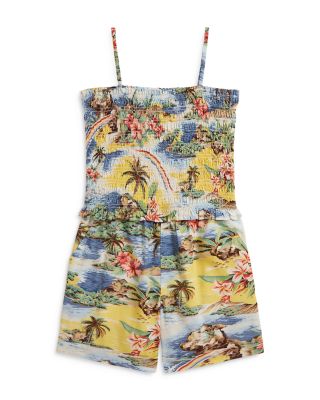 Girls' Tropical Print Smocked Boxy Top & Shorts Set - Little Kid, Big Kid