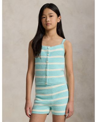 Girls' Crocheted Cotton Boxy Top & Shorts Set - Little Kid, Big Kid