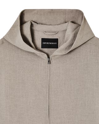 Blouson Seersucker Hooded Jacket