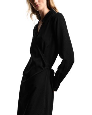 Micro Jacquard Long Sleeve Dress