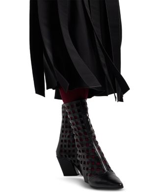 Satin Fringe Midi Skirt