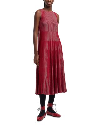 Bicolor Rib Midi Dress