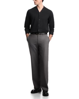 Stretch Wool Straight Leg Trousers
