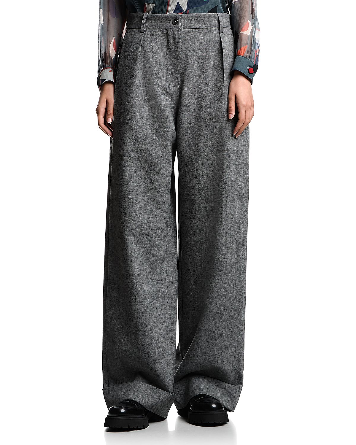 Emporio Armani Mouline Crepe Wool Trousers