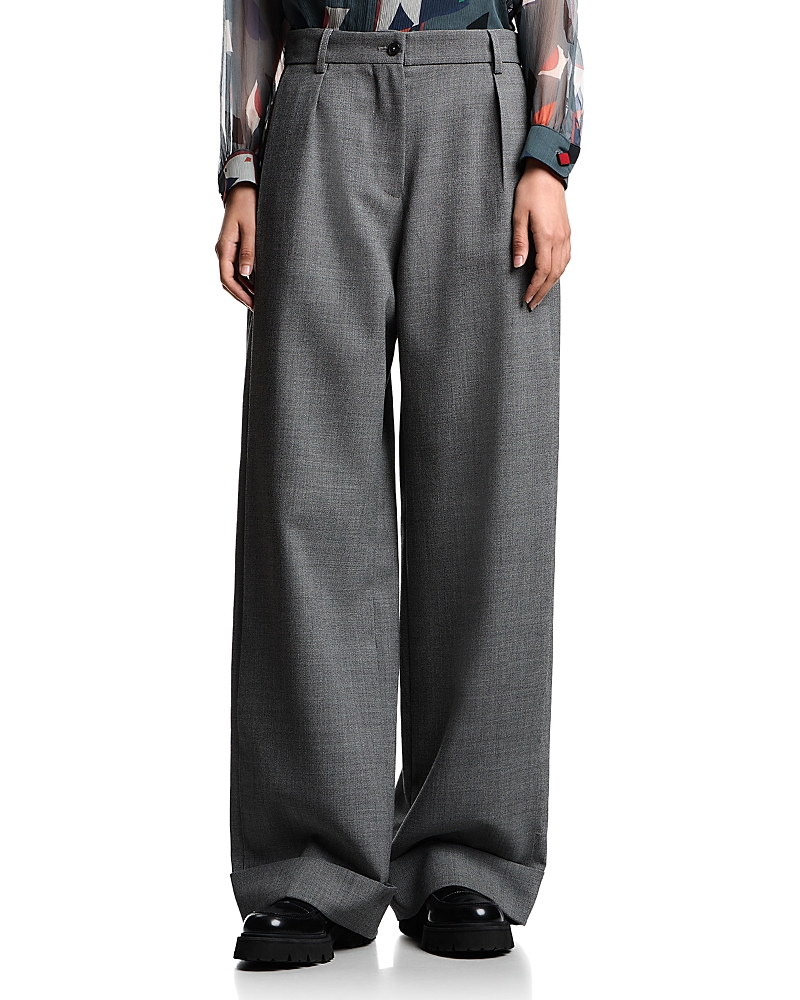 Emporio Armani Mouline Crepe Wool Trousers