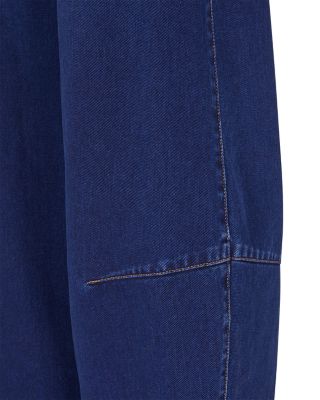 Medium High Rise Balloon Jeans in Blue Denim