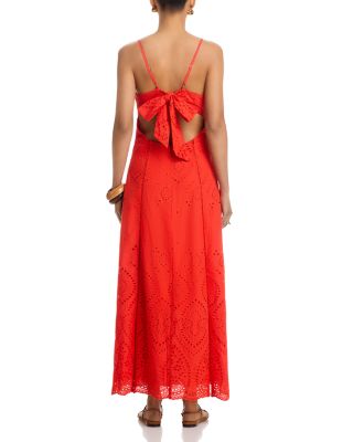 Eyelet V Neck Maxi Dress - Exclusive