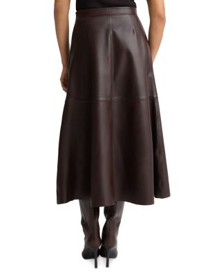 Soft Nappa Leather Midi Skirt