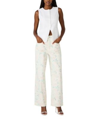 Sydnee High Rise Wide Leg Jeans in Peach Beige