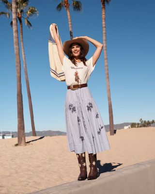 x Stetson Chambray Midi Skirt