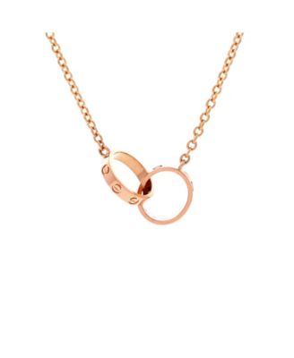  Love Interlocking Necklace 18K Rose Gold, 17.25"