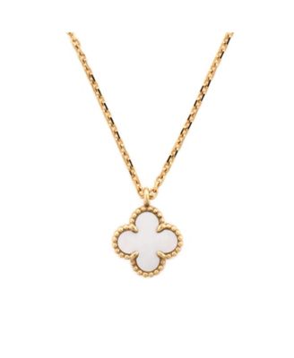  Sweet Alhambra Pendant Necklace 18K Gold and Mother of Pearl, 15.75"