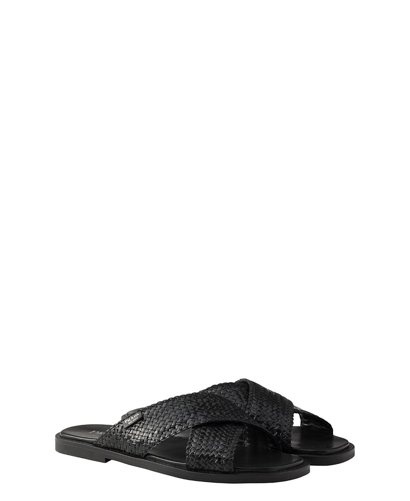 Prada Men's Crisscross Slides