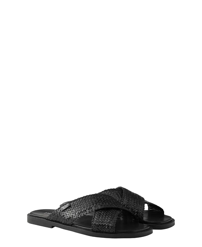 Prada Men's Crisscross Slides