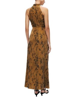 Printed Halter-Neck Maxi Dress