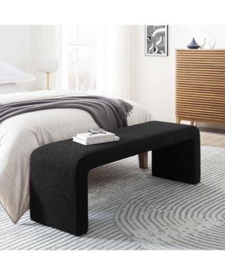  Simba Boucle Fabric Waterfall Long Bench