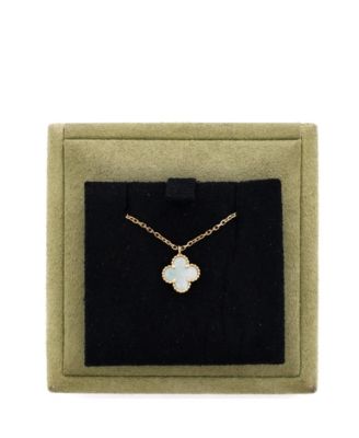  Sweet Alhambra Pendant Necklace 18K Gold and Mother of Pearl, 16"