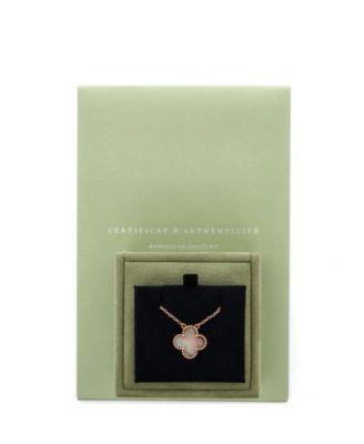  Vintage Alhambra Pendant Necklace 18K Rose Gold and Grey Mother of Pearl, 16.5"