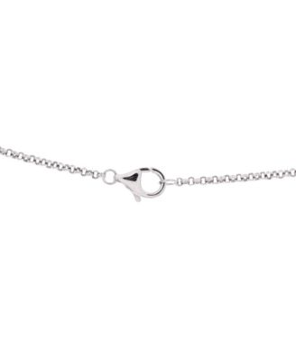  Agrafe Cable Chain Necklace 18K White Gold with Diamonds, 15.75"