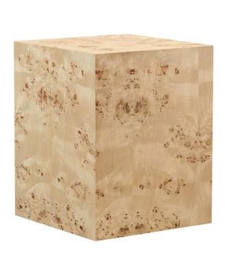 Cosmos 16" Square Burl Wood Side Table