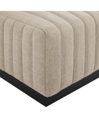 Conjure Channel Tufted Upholstered Fabric Ottoman